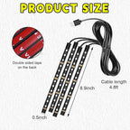 Car LED Strip Light, 48 LEDs RGB Neon Interior Atmosphere Lights, 12V Under Dash Ambient Night Light, USB Port Auto Interior Decorative Lamp, Universal Car Accessories (Blue) - Image 2