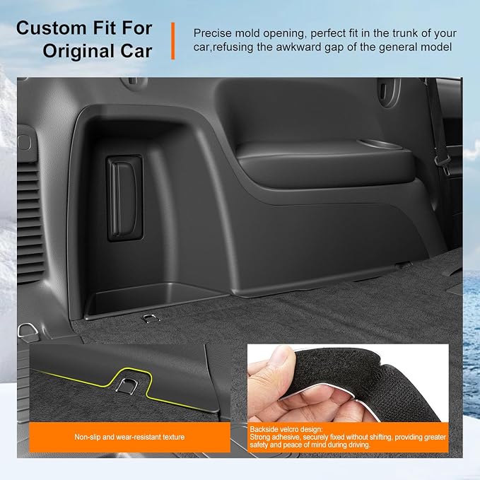 powoq Cargo Sidewall Protector Compatible with 2016-2026 Dodge Durango Trunk Sidewall Protector Mat Replacement for 2016-2026 Dodge Durango Accessories (Side Trunk Mat) - Image 2