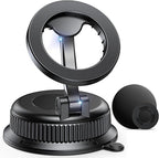 Vacuum Car Phone Holder for MagSafe, No-Glue Suction Cup Mount with Dashboard Pad, Reinforced Zinc Alloy Hinge, 360° Rotatable Foldable Cell Phone Holder for iPhone 17 16 15 14 13 12 Series by Unknown