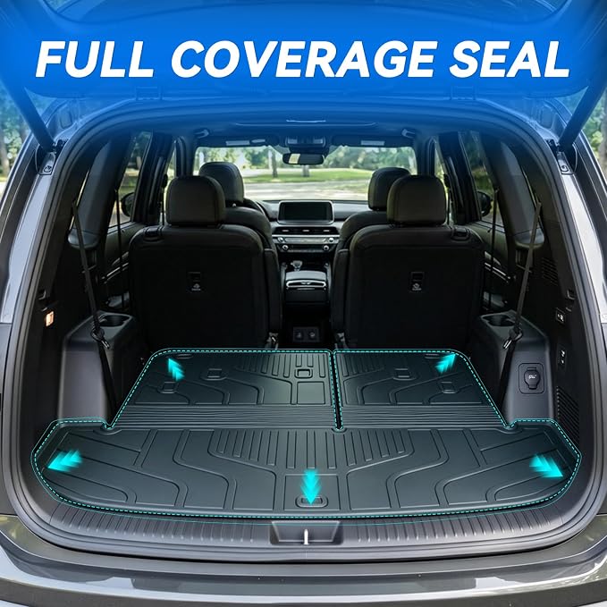 GYGY Trunk Mat and Lower Cargo Liner Set, Fit for 2027 Kia Telluride Hybrid | trunk mat & lower grooved mat (hybrid)All Weather Waterproof TPE Underfloor Storage Tray Cover - Image 3