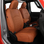 EKR Car Seat Covers for Subaru Forester &Hybrid 2025(NO Base),Full Set | Custom Fit for Subaru Forester &Hybrid 2025 (Not for Base)Glove-Like Fit,Airbag Compatible,Faux Leather(Brown) by EKR