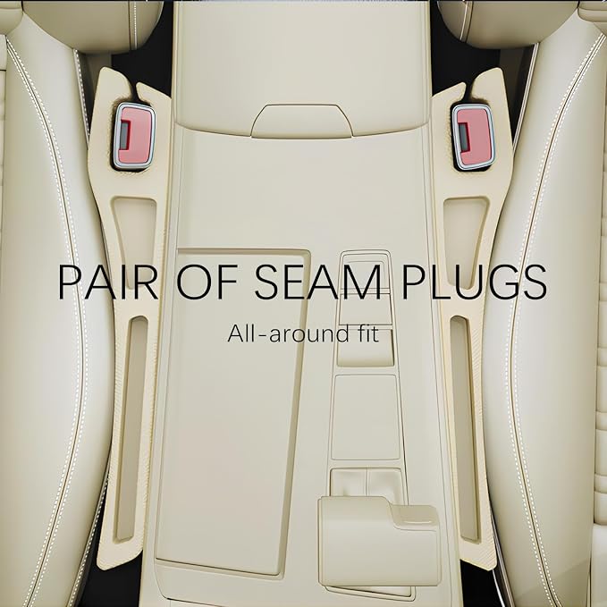 2PCS Car Seat Gap Filler Organizer,2 in 1 Car Gap Filler (Beige) | Multifunctional Design,Fill and Storage Function for Storing Phones Keys Cards,No Drop Seat Guard for Cars Suvs Trucks - Image 6