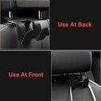 AMVOYOA 【2021 Upgraded】 Car Purse Hook, 2 in 1 Car Seat Headrest Hooks Durable Hanger Storage Holder Leather Organizer for Hanging Grocery Bags, 1 Pack, Black - Image 4