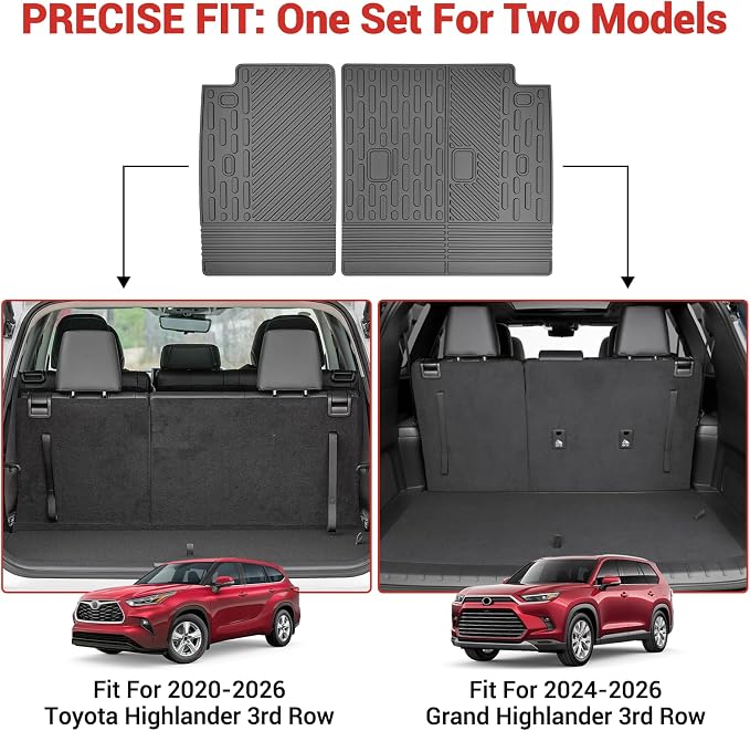 Cargo Mat Fit for 2020-2026 Toyota Highlander&Grand Highlander 3rd Row Backrest Mat TPE Trunk Liner All Weather Seats Back Protector for Highlander/Grand Highlander Accessories(Backrest Liner) - Image 3