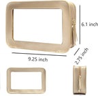Clear Makeup Bag, Gold Travel Makeup Pouch Toiletry Bag for Women Waterproof Small Cosmetic Bag Case Small Make Up Bag with Zipper Car Organizer Car Essentials for Women Men - Image 6