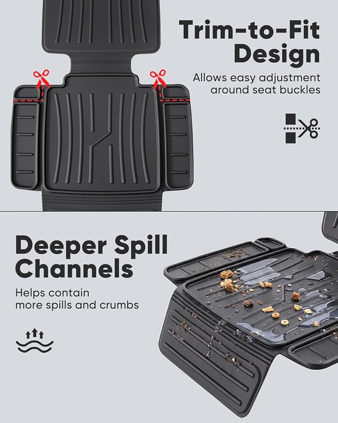 TPE Car Seat Protectors for Child Car Seat, Waterproof Carseat Mat | Non-Slip Backing No Imprints Durable, Back Seat Cushion Pad & Backrest & Kick Mat Set Accessories for SUV Truck Sedan, 2 Pack - Image 7