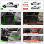 LASFIT Mats for Ford F-150 2011-2014 SuperCrew, Carpet Floor, Bucket Seat | All Weather TPE Protector Custom fit Truck Liners for F150 Crew Cab, Durable Anti-Slip Easy to Clean, 1st & 2nd Row - Image 2