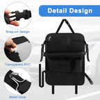 Backseat Car Organizer with Upgraded Foldable Tray Table, Oxford Cloth Car Seat Back Storage Organizer, Tablet Tray and Seat Protector Kick Mat, Includes 2 Hooks - Image 3