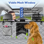 Kytely Dog Car Seat Cover Back Seat XL, Waterproof Hammock for Car & SUV | Side Flaps with Zippers, Mesh Window, 600D Oxford, Anti-Scratch Nonslip Backseat Protector, Dog Seat Belt Included - Image 3