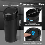 Car Trash Can Bin with Lid - Mini Car Garbage Can Cup Holder-Black Small Leakproof Vehicle Trash Garbage Can Bin-Automotive Car Organizers and Storage for Back Seat SUV Truck Accessories - Image 6