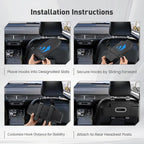 2 Pack Back Seat Car Organizers with Tissue Box and Cup Holders, Balck | Each organizer combines tissue storage, 2 cup holders, phone pocket and hooks to keep rear-seat essentials organized. - Image 6