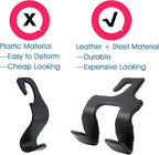 AMVOYOA 【2021 Upgraded】 Car Purse Hook, 2 in 1 Car Seat Headrest Hooks Durable Hanger Storage Holder Leather Organizer for Hanging Grocery Bags, 1 Pack, Black - Image 5
