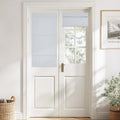 NICETOWN Greyish White Magnetic Blackout No Drill French Door Curtain | Thermal Insulated Short Curtain Blinds, Tie Up Roman Shade, Front Sidelight Curtains for Window Glass 24" W x 48" L, 1 Panel by NICETOWN