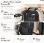Car Backseat Organizer with 12 Storage Pockets, 12" Touch Screen Tablet Holder, Waterproof Kick Mats Seat Protector, Car Organizers and Storage for Kids, Road Trip Essentials（2 Pack，Black） - Image 8