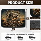 Car Trunk Mat for SUV, 31"x47" Vintage Fishing Life Cargo Liner Protector | All Weather Universal Cargo Liners for Dogs, Car Accessory for SUVs/Sedan/Wagons, Durable Non-Slip Washable Rear Cargo Mat - Image 2