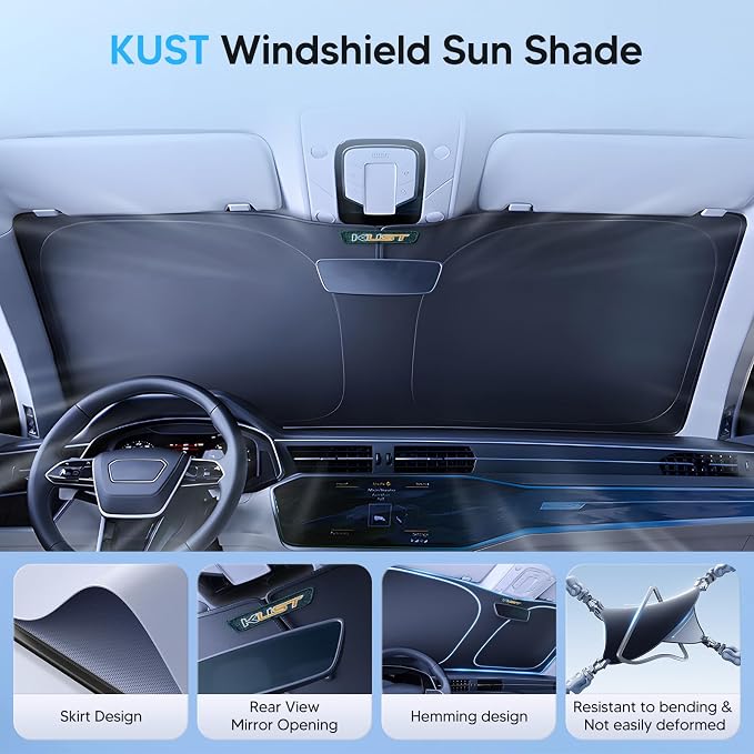 KUST Windshield Sun Shade for Toyota RAV4 2019-2022 2023 2024 2025 2026 Window Accessories Shade Sun Visor Cover Foldable Block UV Rays - Image 4