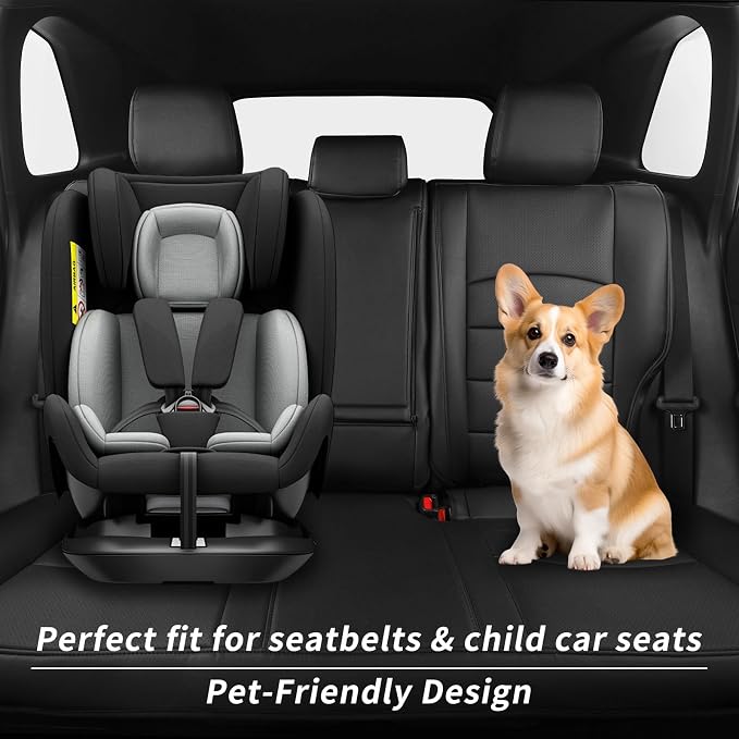 Custom Seat Covers for Toyota 2021-2026 Corolla Hatchback (Full Set,Black) | 1:1 Custom Fit,Factory Look,Easy Installation,Waterproof & Easy to Clean,Faux Leather,Breathable / Pet Friendly - Image 2