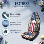 GENANY Hunting Car Seat Covers, 2-Piece Front Seat Set | 2-piece polyester front seat cover set, each 49.5 x 19.6 inches, with adjustable straps and hooks - Image 5