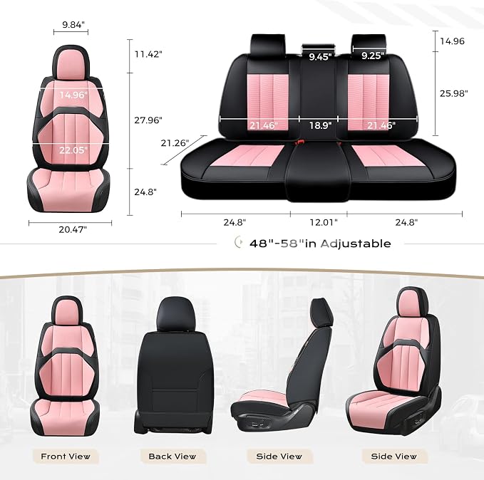 Coverado Nappa Leather Car Seat Covers Front Set, Luxury Waterproof Seat Protectors, Airbag Compatible Anti‑Slip Auto Seat Covers, Universal Fit for Most Cars SUVs Trucks Pickup Vehicles - Image 6
