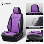 FLORICH Seat Covers Full Set Leather Automotive Seat Cover Full Coverage Vehicle Car Seat Covers Waterproof Purple Seat Cover Protector Universal Fit for Most Car Truck SUV, Black&Purple - Image 5