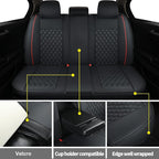 Car Seat Covers Full Set,Universal Fit for Most Cars,SUV,Sedans and Pick-up Trucks,Automotive Vehicle Faux Leather Cushion Covers for 5 Passenger Cars(Full Set,Black/Red) - Image 3
