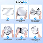 Canvcle Windshield Sun Shade for Honda HR-V 2023-2025 2026 HRV Accessories Upgraded Double-Layer Front Window Sunshade Cover Sun Visor Protector Foldable Block UV Rays Keep Vehicle Cool - Image 7