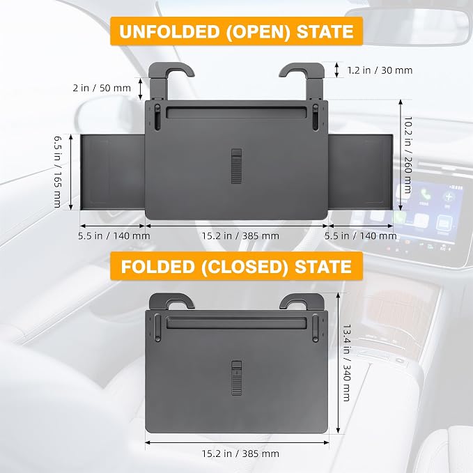Car Steering Wheel Tray, Adjustable Laptop Desk with Drawer & Non-Slip Pad | Multipurpose Vehicle Tray, Non-Slip , Built-in Storage Drawer, Secure & Durable - Image 8