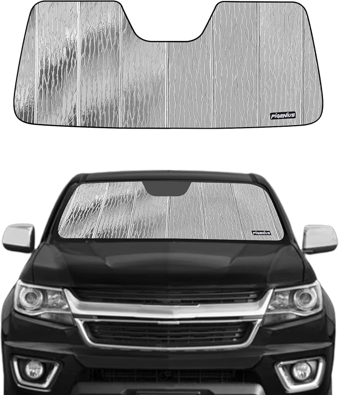 Pigenius Windshield Sunshade for Chevy/GMC Colorado/Canyon 2015-2022, Reversible Silver/Black by Pigenius