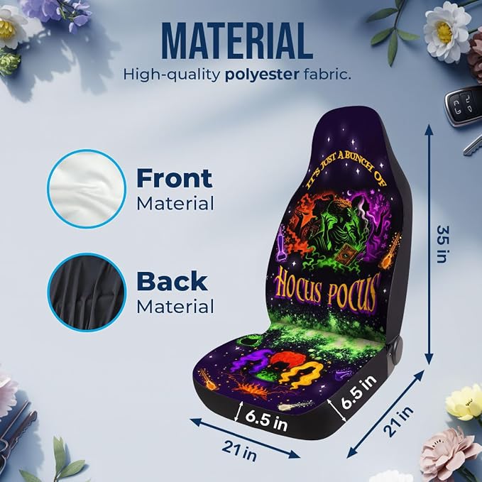 GENANY Horror Car Seat Covers Set of 2, Horror Breathable Front Seat Covers for Truck Sedan SUV, Couple Car Accessories, Horror Gift for Women Men - Image 4