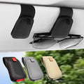 Sunglass Holder for Car, 2 Pack Car Sunglass Holder Visor Clip Magnetic Leather Sun Glasses Eyeglass Hanger, Black, Fit for Different Size Eyeglasses by Teoenix