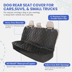 4Knines Heavy-Duty Rear Seat Cover for Dogs - Fitted, Grey Reg | K9-Shield waterproof layer, non-slip backing, quick-release clips for easy install and cleanup. Machine washable. - Image 3