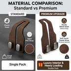 4 Pack Car Headrest Hooks, Dual Metal Hooks, Stylish Black | Premium leather with dual metal hooks and anti-drop design. Holds purses, bags, coats, and groceries securely. - Image 5