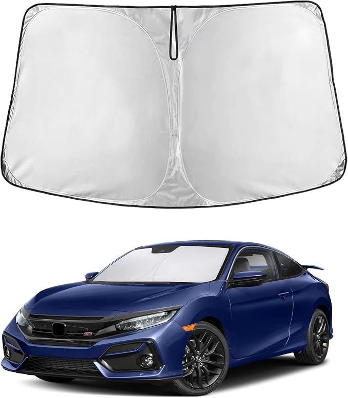 EcoNour Windshield Sunshade Compatible for Honda Civic 2016-2019 2020 2021 | Sun Visor for Front Windshield & Window Sun Shade Cover, UV Heat Blocker & Protector, Car Accessories by EcoNour