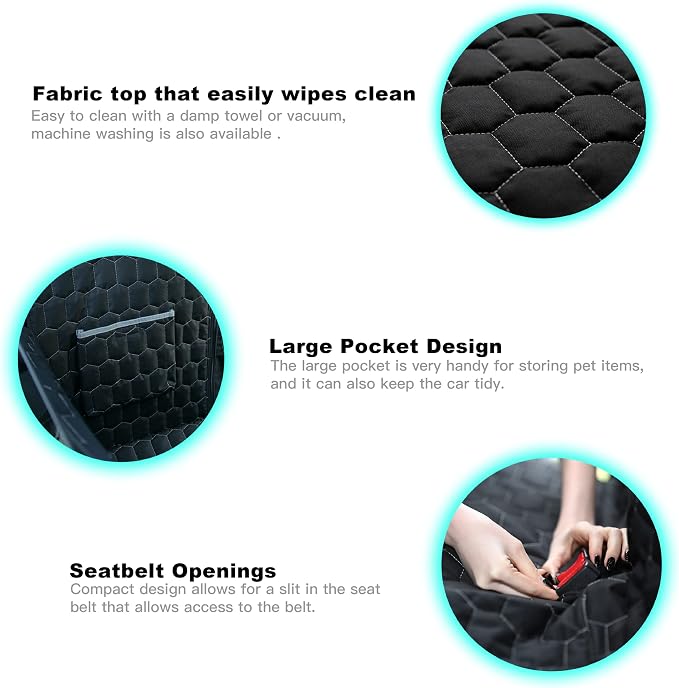 Meginc Dog Seat Covers for Back Seat, Dog Car Seat for Tesla Model 3, 100% Waterproof Pet Seat Cover Protects from Scratches, Scuffs, Hammock for Tesla with Mesh Window & Headrest Protection - Image 5