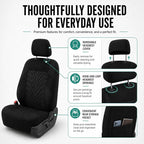 FH Group Full Set Travel Master Car Seat Covers, Airbag and Split Rear Car Seat Cover Universal Fit Interior Accessories for Cars Trucks SUV, Automotive Seat Covers,Black - Image 5