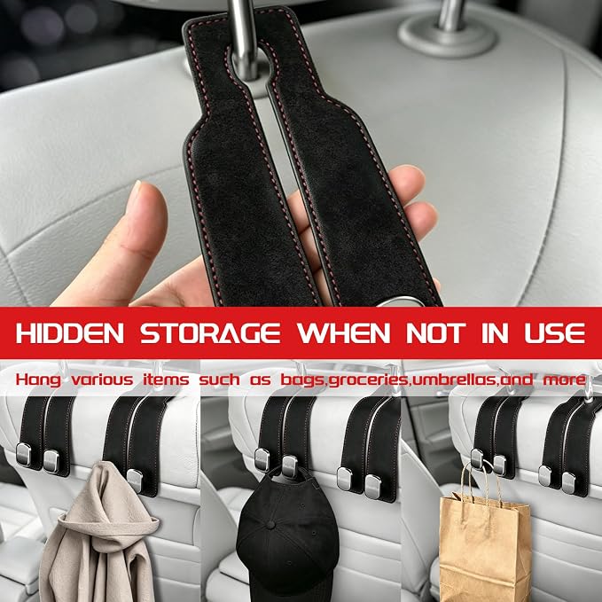 Car Headrest Hook, Grey, 2-Pack - Image 6