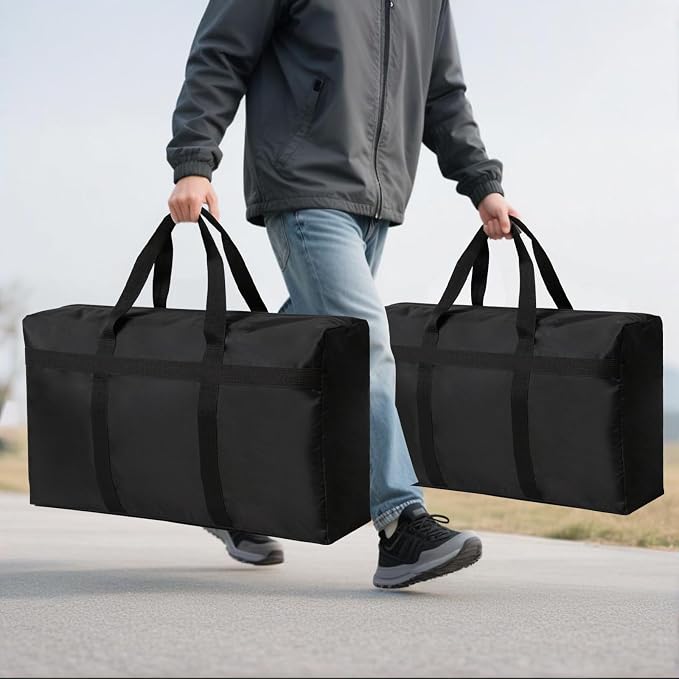 Extra Large Moving Bags with Strong Zippers and Carrying Handles | Storage Bags Organizer Duffle Bag Packing Bags for Moving, Storage, Travel and Camping, Totes for Space Saving, 1 Pack - Image 5