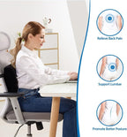 SAIREIDER Comfortable Lumbar Support Pillow for Office Chair, Memory Foam Back Support Pillows for Car、Gaming Chair、 Home Chair, Back Pain Relief Improve Posture, Double Adjustable Straps(Black) - Image 3