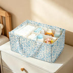 Diaper Caddy Organizer,Cute Floral Nursery Storage Basket,Soft Portable Changing Table Car Caddy Organizer Gift (Blue Floral B) - Image 5