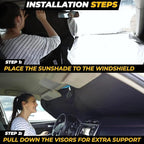 Autovir Windshield Sun Shade for Jeep, 280T UV Sun Blocker, Visor Shield | 280T Thickened | Blocks 99% Heat | Fit for Gladiator | Rubicon | Wrangler - Image 5