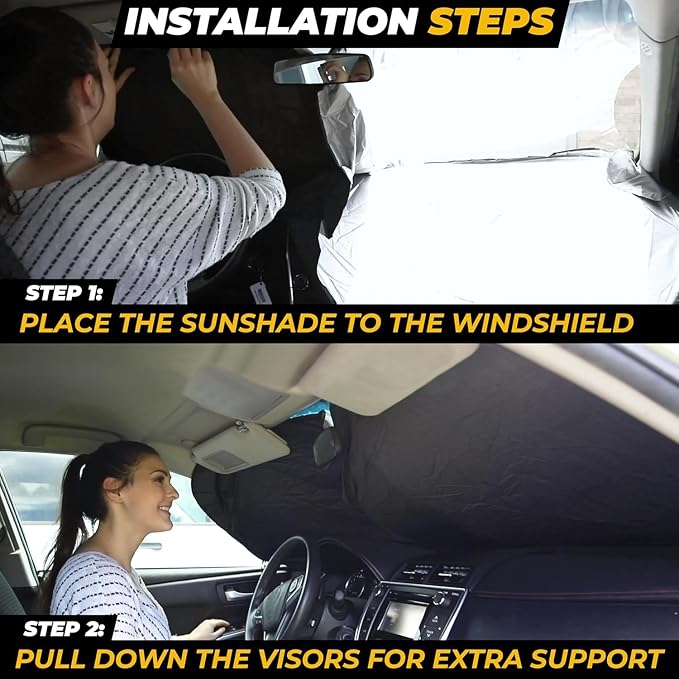 Autovir Windshield Sun Shade for Jeep, 280T UV Sun Blocker, Visor Shield | 280T Thickened | Blocks 99% Heat | Fit for Gladiator | Rubicon | Wrangler - Image 5