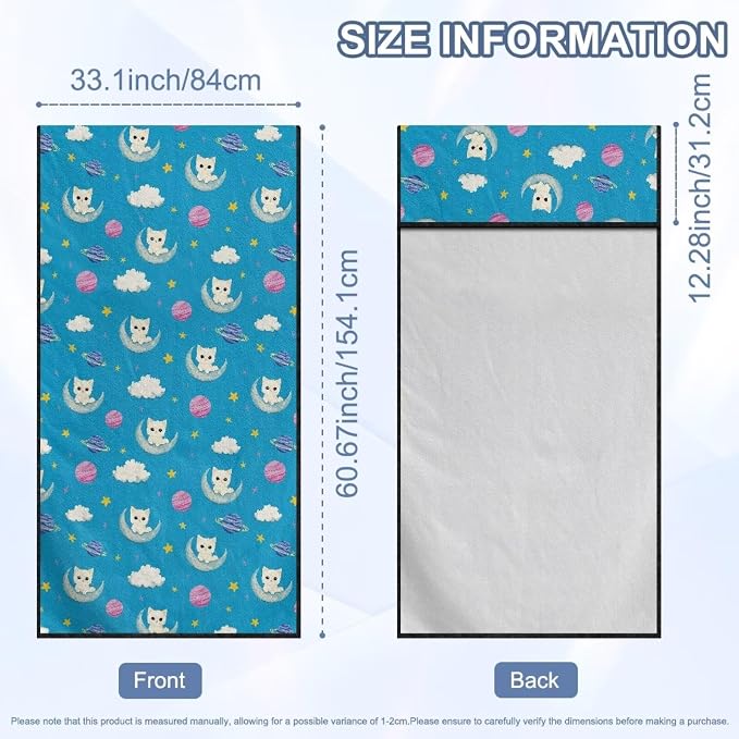 Horeset Planet Cat Sweat Towel Seat Cover Stain Resistant Sports Towel Seat Protection Easy Install Front Car Seat Cover for Yoga Camping Swim Car Seat Cover Protector - Image 9