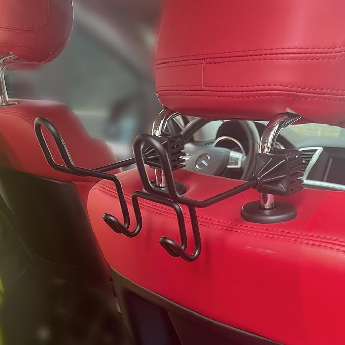 GODLIY Hard Hat Holder for Truck, Heavy-Duty Metal Car Headrest Hooks 2PCS | Work Truck Accessories for Hard Hat , Safety Vest & Tool Bag , Car Helmet Organizer | Hard Hat Accessories - Image 2