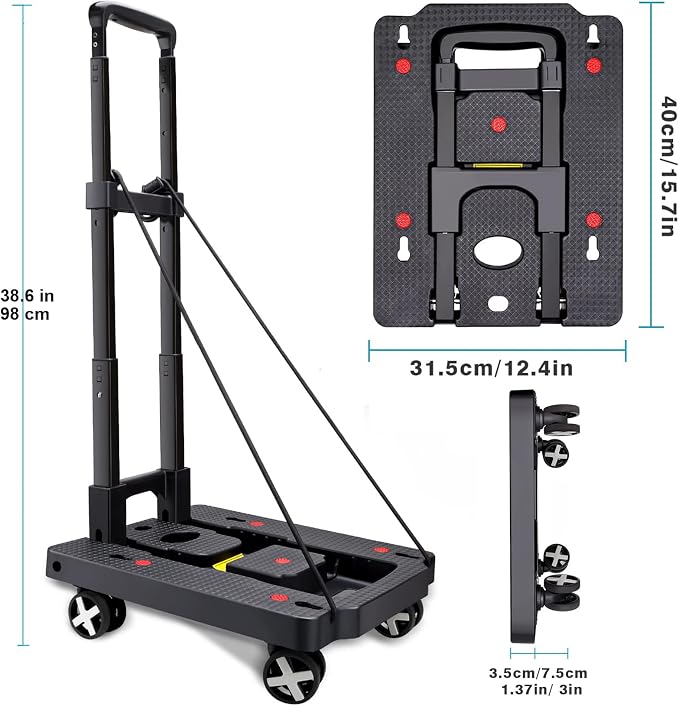 Car Seat Dolly for Airport, Green | CarSeat Roller Cart Wheels for Airplane,Car Seat Travel Cart Carrier with Straps,Foldable Luggage Trolley Hand Truck - Image 6