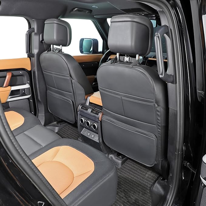 Seat Back Protector,Shields Seat Backs From Kicks and Adds Storage | kick mats back seat protector easy to install and clean, well-crafted, sturdy, durable and stylish.2 Pack - Image 3