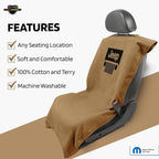 Seat Armour Seat Protector Towel 'Jeep with Grille' - Soft Machine Washable Jeep Seat Cover Towel - Easy to Install, Multipurpose Jeep Seat Towel - Tan - Image 3