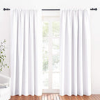 RYB HOME Large Curtains for Bedroom Living Room Dining Room 84 inches Long | Thermal Insulated, Privacy, Drapes for Large Window, Triple-weave Fabric, For Better Sleep, W70 x L84, Pure White, 2 Panels by RYBHOME
