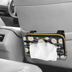 Biyejit Car Tissue Holder, Music Daisy Car Decorative Hanging Napkin Case, PU Leather Tissue Box for Car Sun Visor, Backseat - Image 4