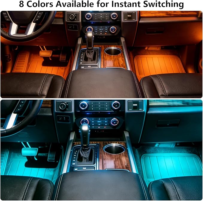 led car Lights Interior,Ambient Lighting car Interior,footwell Lighting for car,APP Control 16 Million Colors Music Sync,DIY Mode Multicolor LED Interior Lights for Cars,Trucks,SUVs,12V Power - Image 2