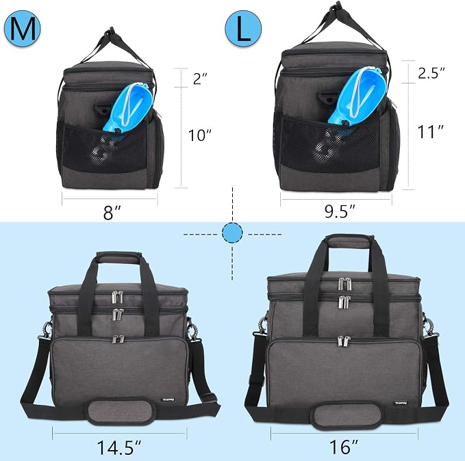 Teamoy 2 Layer Dog Travel Bag, Pet Supplies Weekend Tote Organizer, Black | Large Dog Bag for Supplies with 2 Silicone Collapsible Bowls, 2 Food Carriers, 1 Water-Resistant Placemat - Image 4